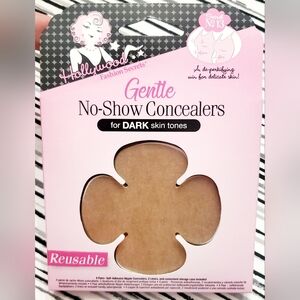 HFS Gentle No-Show Nipple Concealers, Dark‎ Skin Tones 4 Reusable Pairs NIB